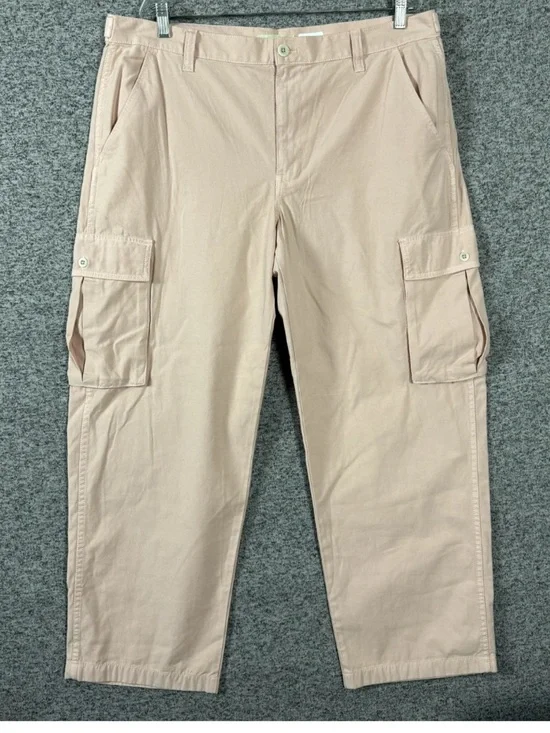 Madewell Women's Size 32 Pink Garment Dyed Low Slung Straight Cargo Pants - Picture 2 of 10